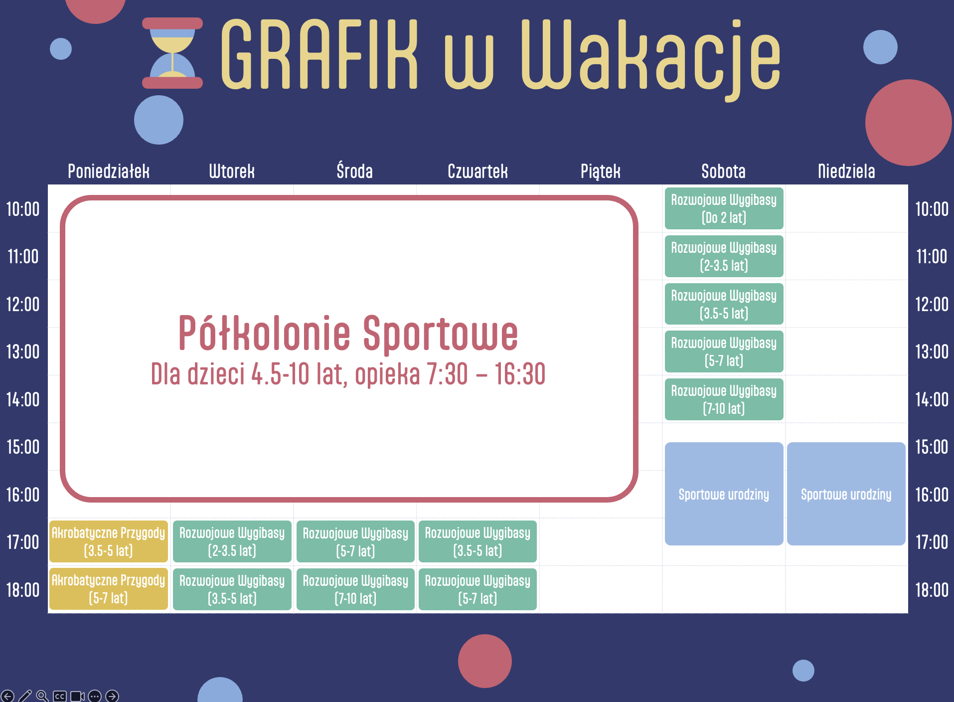 Grafik na Wakacje Kielce